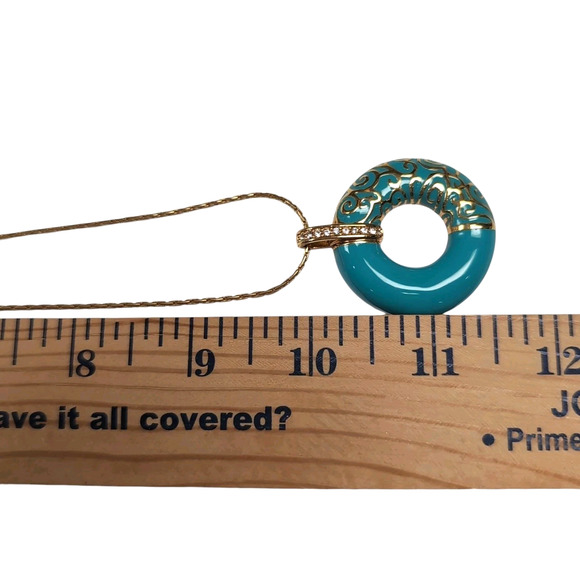Camrose & Kross JBK Jacqueline Kennedy Necklace Turquoise Enamel Gold Tone COA - Picture 15 of 15